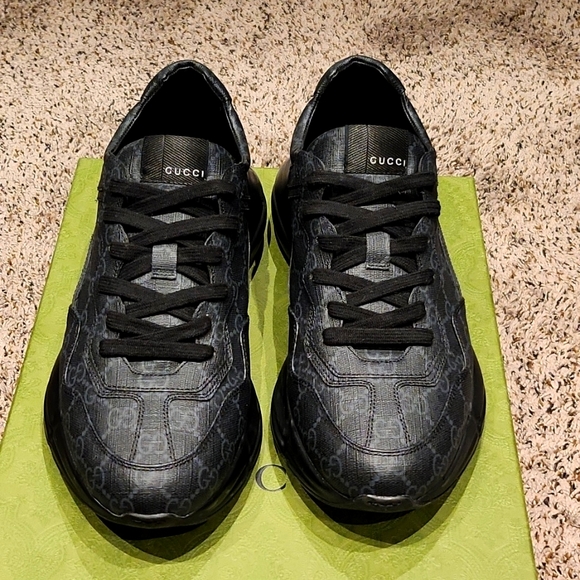 Gucci Black and Gray Men's Sneakers - Picture 1 of 7